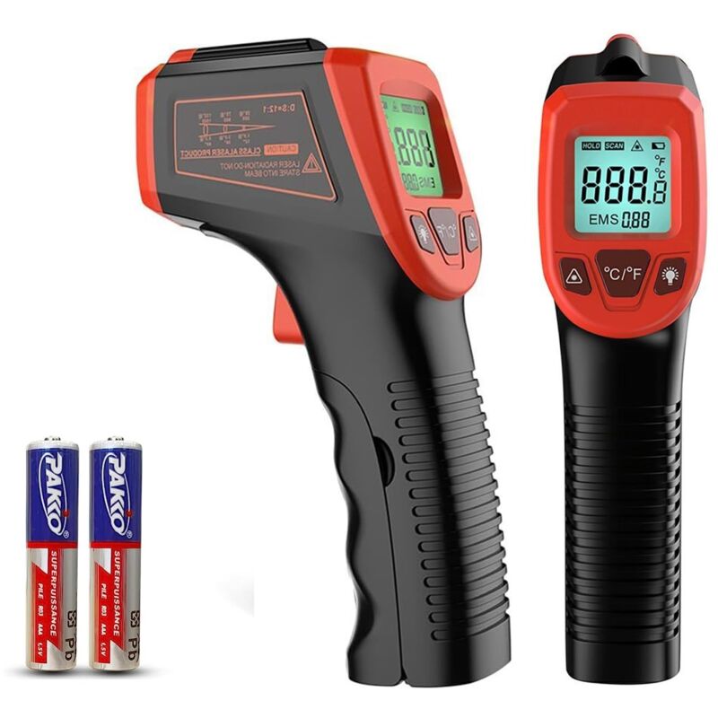 foto del prodotto termometro a infrarossi senza contatto pistola laser digitale per la temperatura da 50 c a 600 c schermo a colori con display lcd per