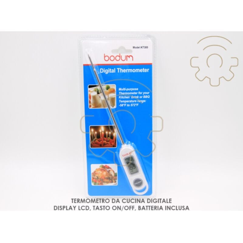 foto del prodotto termometro da cucina digitale display lcd tasto on off batteria inclusa ideale per drink carni pesce bbw bodum