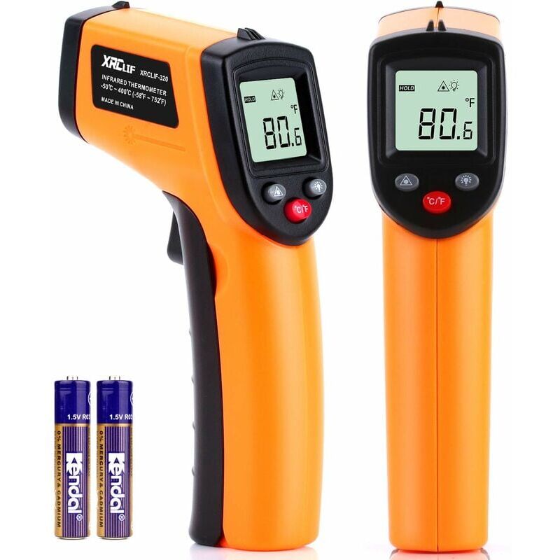 foto del prodotto termometro digitale a infrarossi 58 752 50 400 , pistola laser per temperatura senza contatto con display lcd, pistola per misurazione della