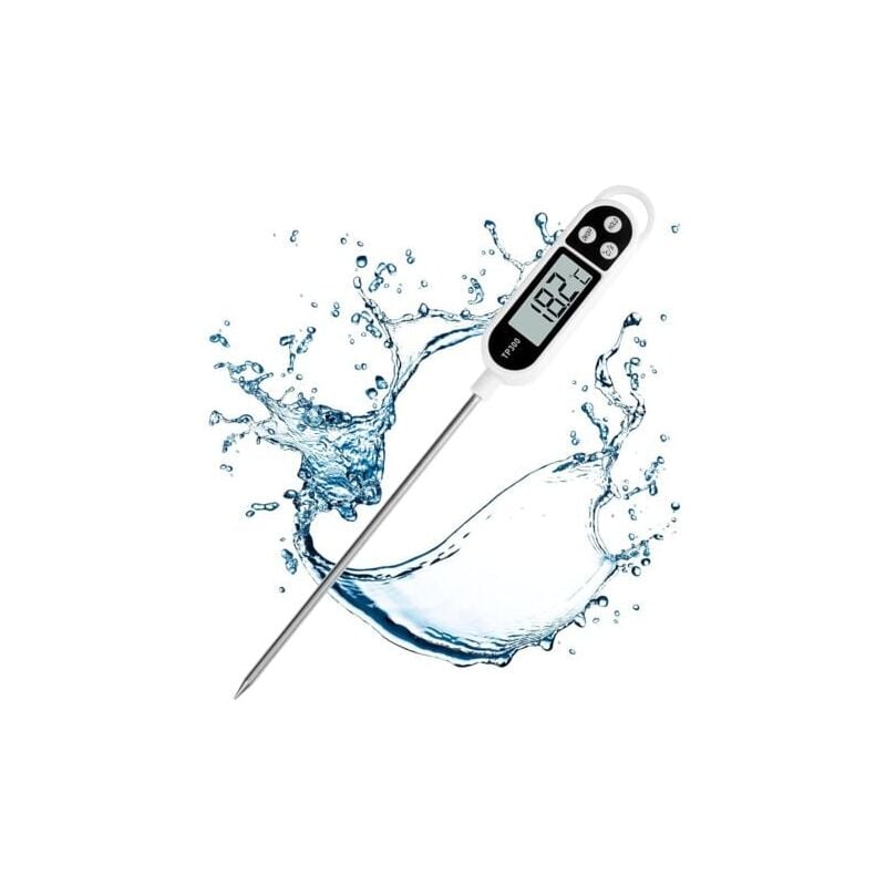 foto del prodotto termometro digitale da cucina con sonda lunga, lettura istantanea per cibo, carne, olio, latte, vino, barbecue e acqua calda