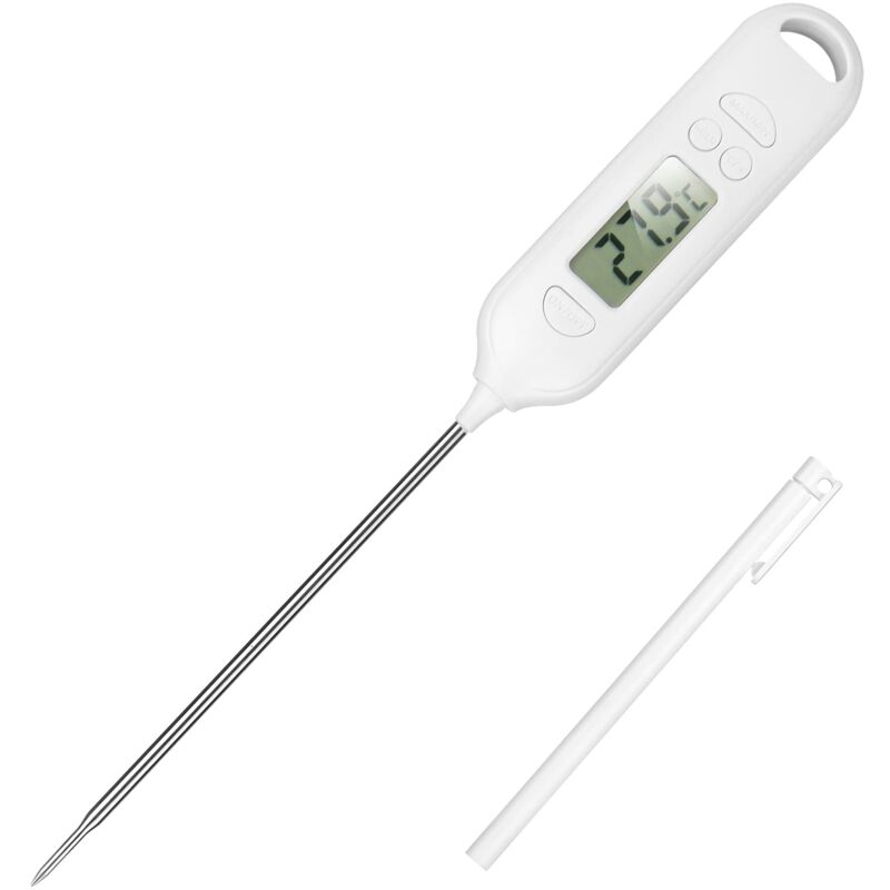 foto del prodotto termometro digitale da cucina, termometro per carne, termometro per arrosti, con sonda lunga, schermo lcd, termometro per cucina, cucina, barbecue,