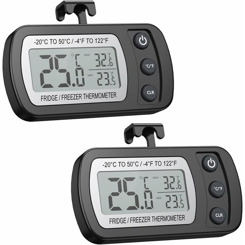 foto del prodotto termometro elettronico per frigorifero da cucina, 2 pezzi, resistente all umidit e all acqua, versione aggiornata con magnete e gancio nero 20