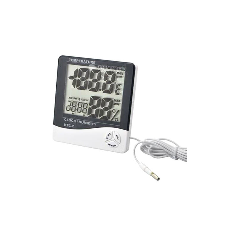 foto del prodotto termometro igrometro digitale temperatura umidita' ora data casa htc-2 con sonda