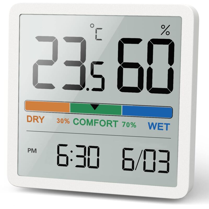 foto del prodotto termometro igrometro per interni, termometro digitale da tavolo con monitor di temperatura e umidit , termometro per ambienti con misuratore di