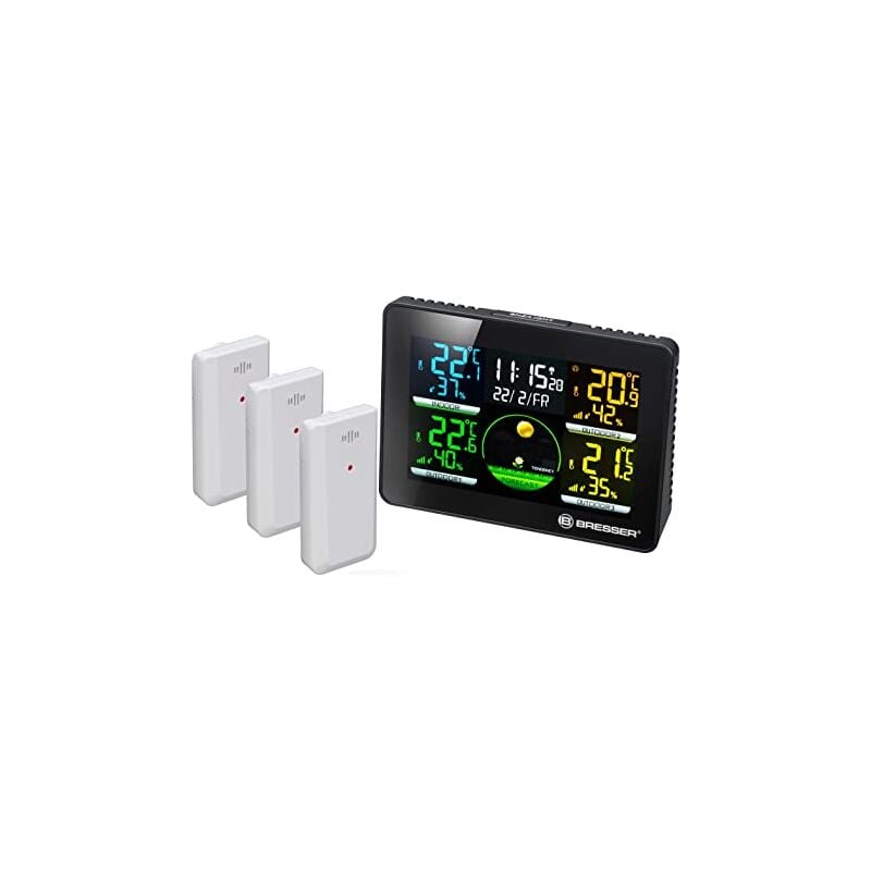 foto del prodotto termometro igrometro quadro nlx 3 sensore, nero bresser