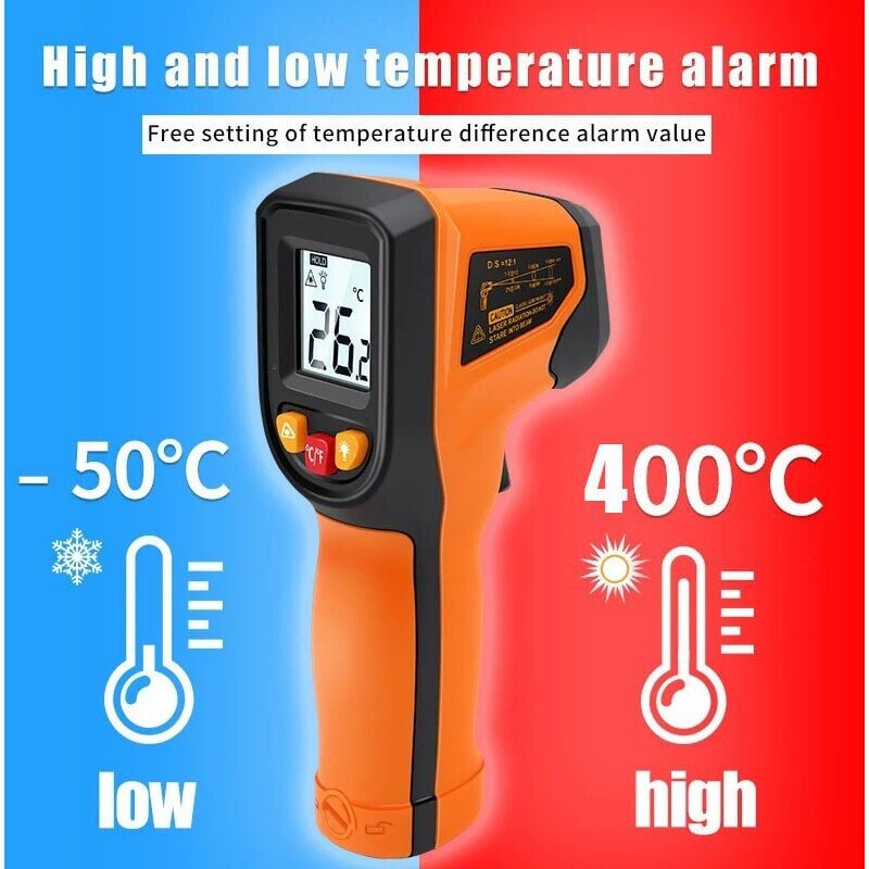 foto del prodotto termometro laser digitale a infrarossi senza contatto 50 c 400 c non frontale per cottura barbecue congelatore carne
