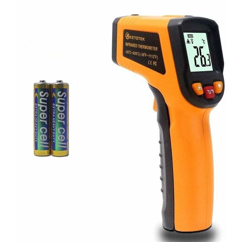 foto del prodotto termometro laser professionale a infrarossi pistola termometro digitale misurazione della temperatura da -50 a 600 c puntatore laser batterie aaa