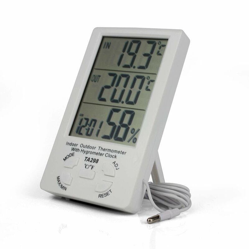 foto del prodotto termometro lcd da interno esterno igrometro con valori massimi minimi di temperatura e umidit 