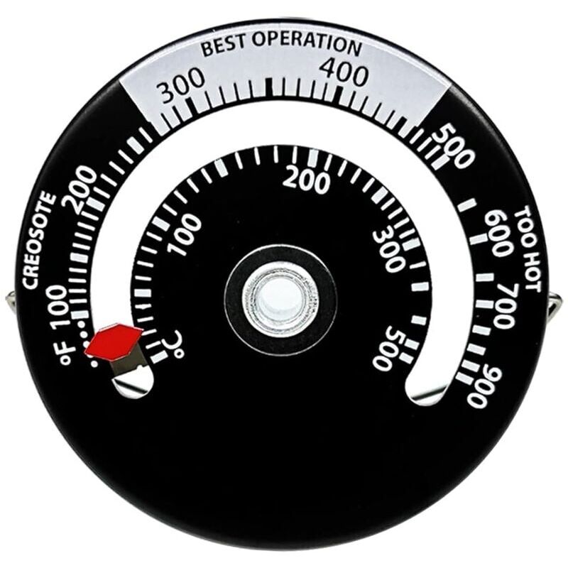 foto del prodotto termometro magnetico per stufa, termometro per stufa a legna, termometro per tubo della stufa, indicatore di temperatura del forno per tubo della canna fumaria a legna