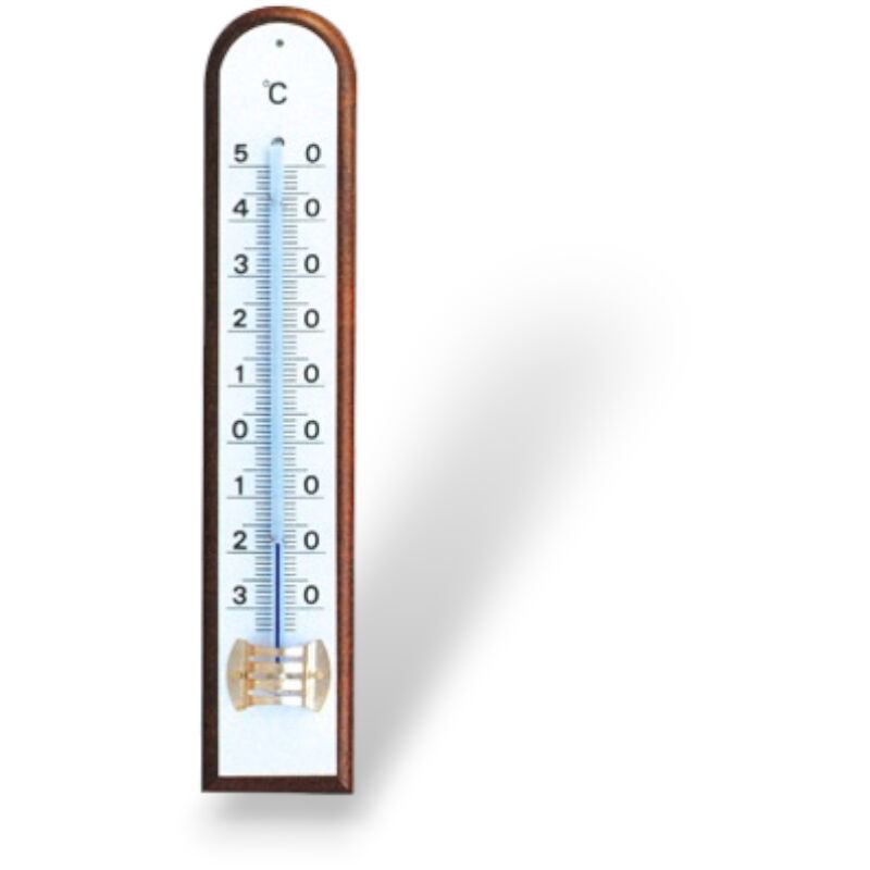 foto del prodotto termometro monocolonna da parete legno noce per interni mm 200x38 00379 