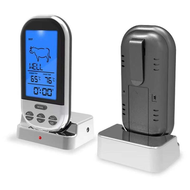 foto del prodotto termometro per barbecue wireless da cucina, forchetta per barbecue intelligente, display digitale elettronico, termometro per barbecue, termometro