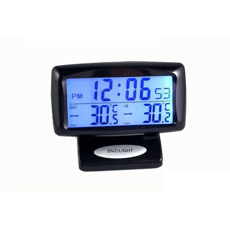 foto del prodotto termometro per veicoli con orologio, strumento di misurazione della temperatura, piccolo orologio digitale, orologio elettronico, orologio con