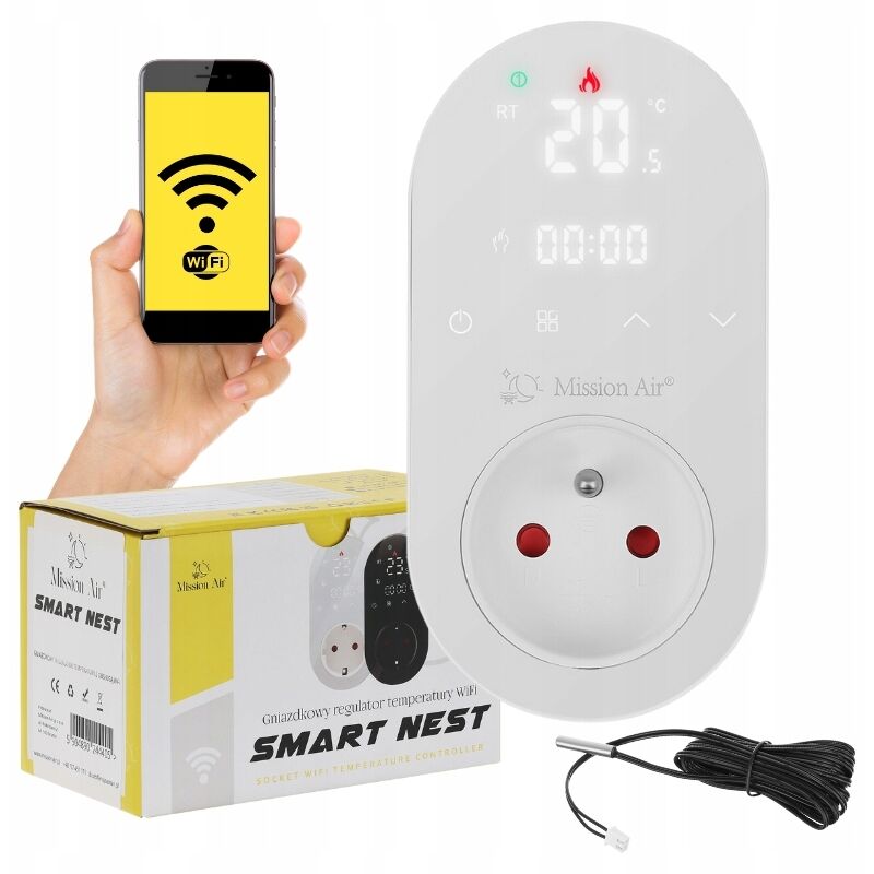 foto del prodotto termoregolatore con presa smart nest bianca