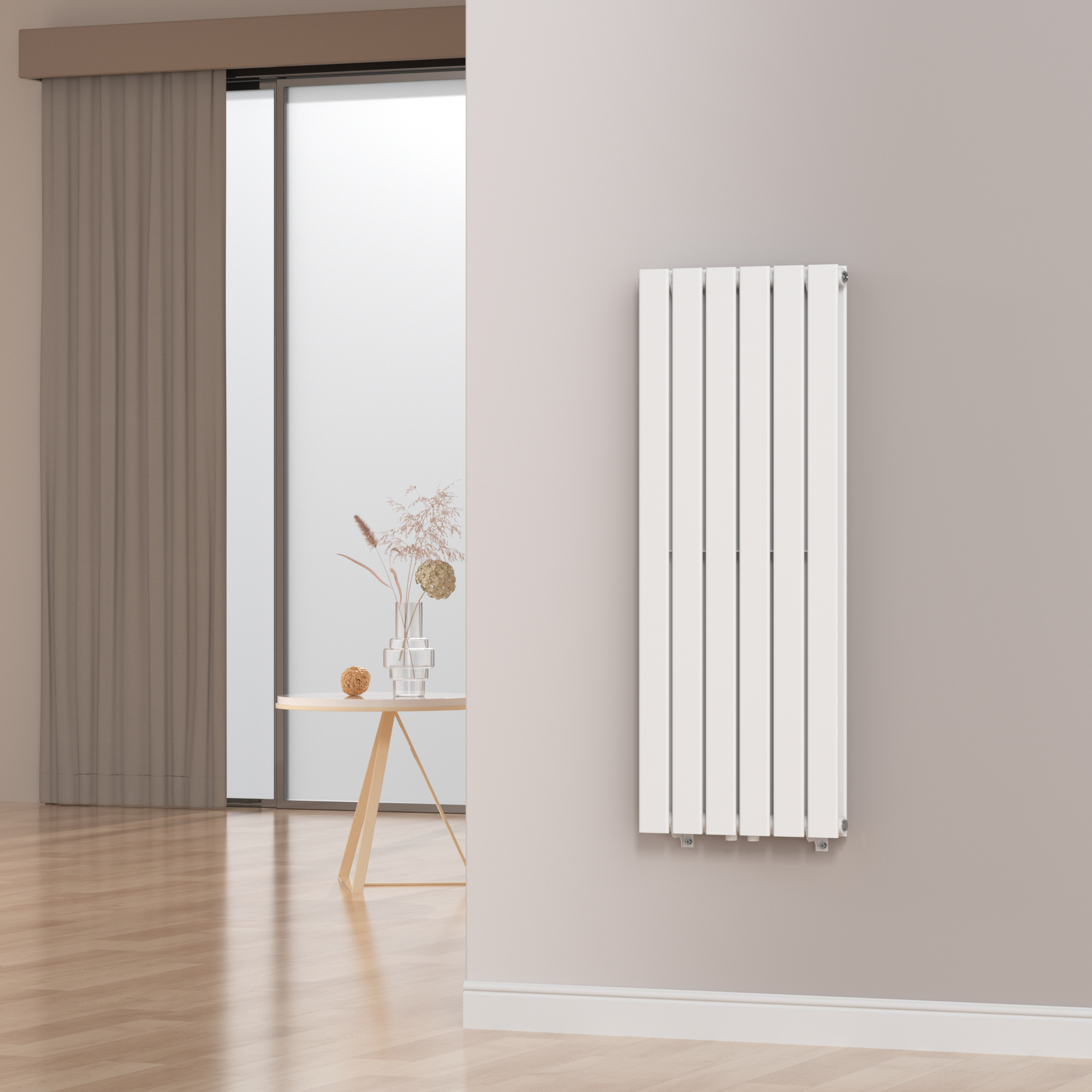foto del prodotto termosifone nore ad acqua calda pannello doppio con elementi piatti 120 x 45 cm bianco neu.haus