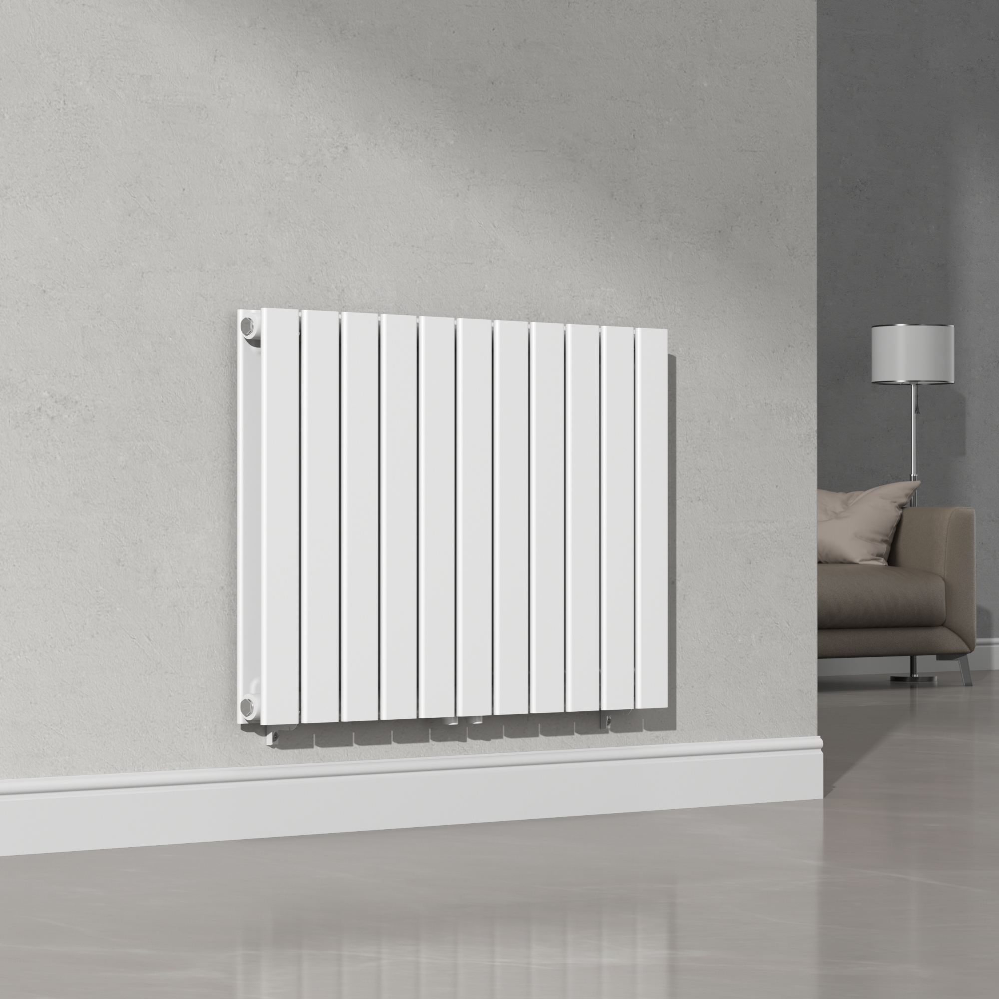 foto del prodotto termosifone nore ad acqua calda pannello doppio con elementi piatti 60 x 80 cm bianco neu.haus