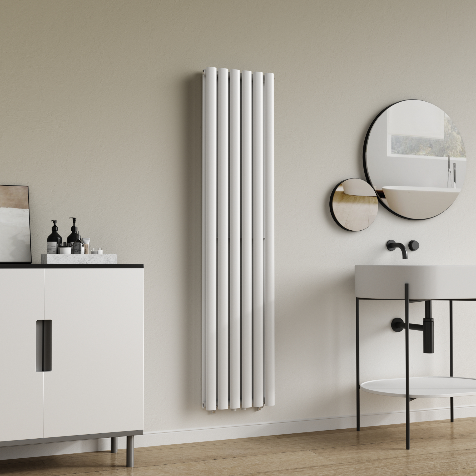 foto del prodotto termosifone nore ad acqua calda pannello doppio con elementi tubolari 160 x 36 cm bianco neu.haus 