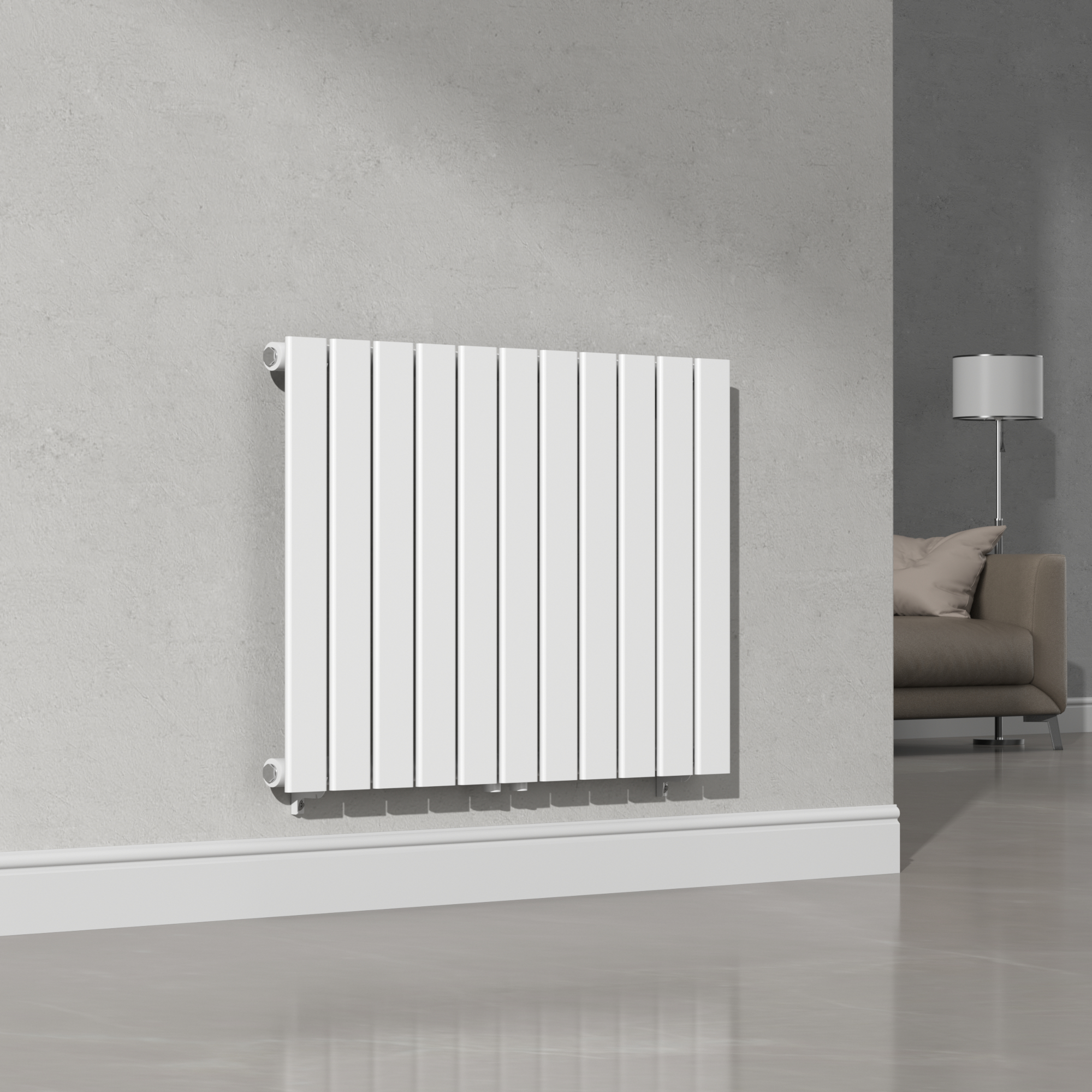 foto del prodotto termosifone nore ad acqua calda pannello singolo con elementi piatti 60 x 80 cm - bianco neu.haus