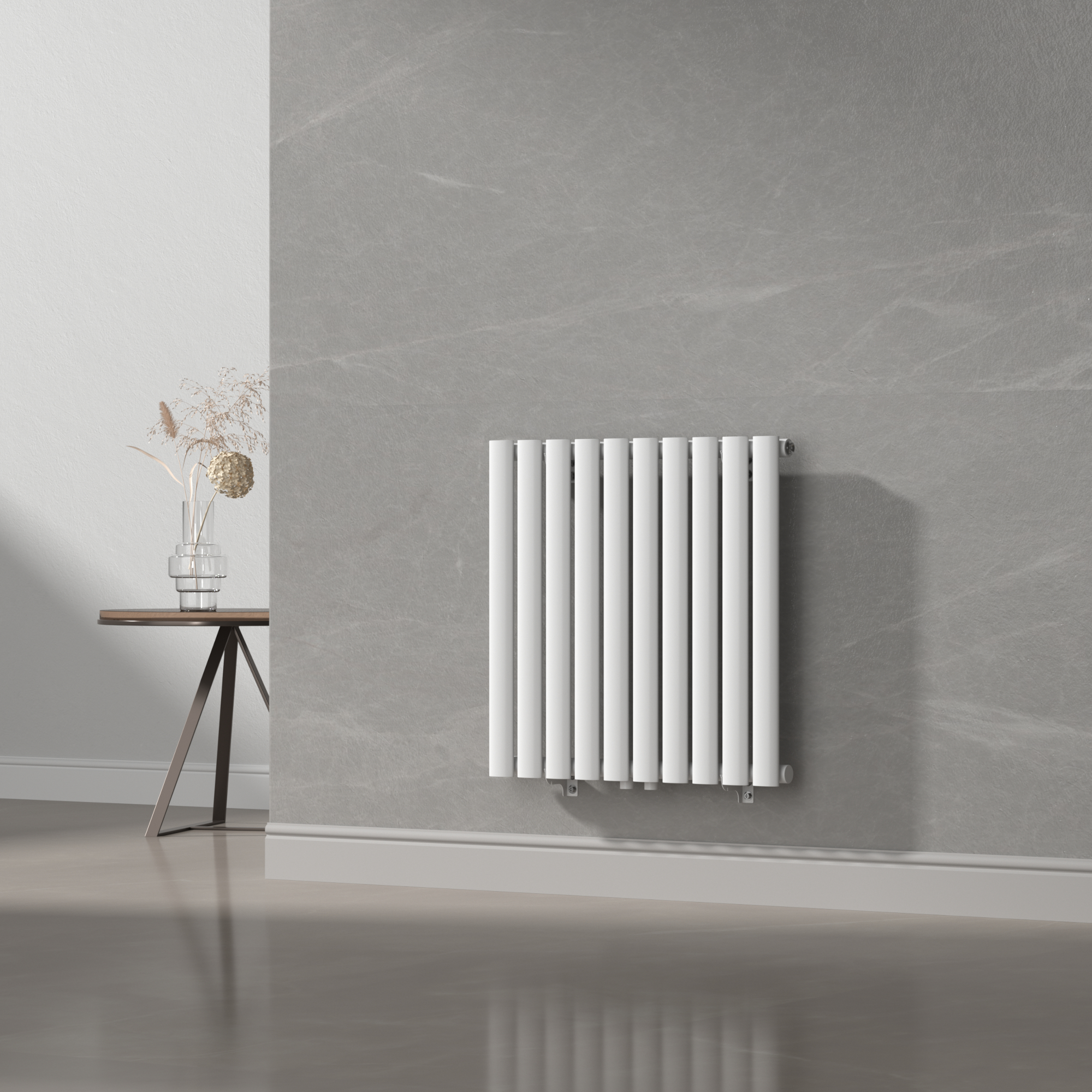 foto del prodotto termosifone nore ad acqua calda pannello singolo con elementi tubolari 60 x 60 cm bianco neu.haus 