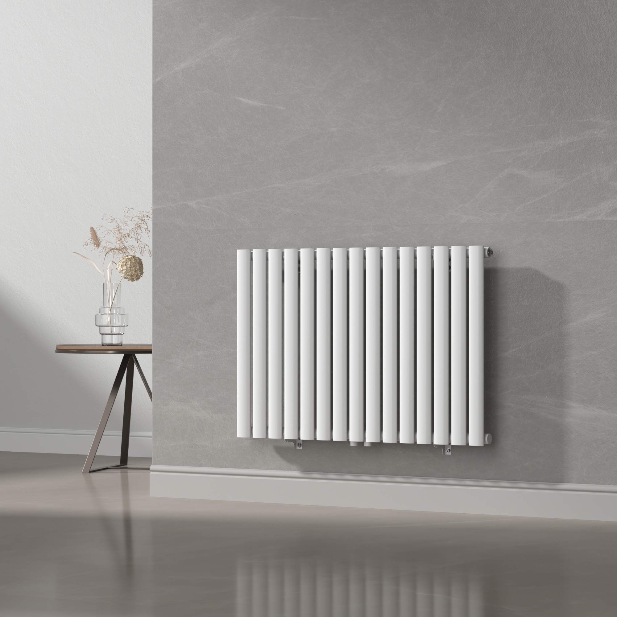 foto del prodotto termosifone nore ad acqua calda pannello singolo con elementi tubolari 60 x 90 cm bianco neu.haus 