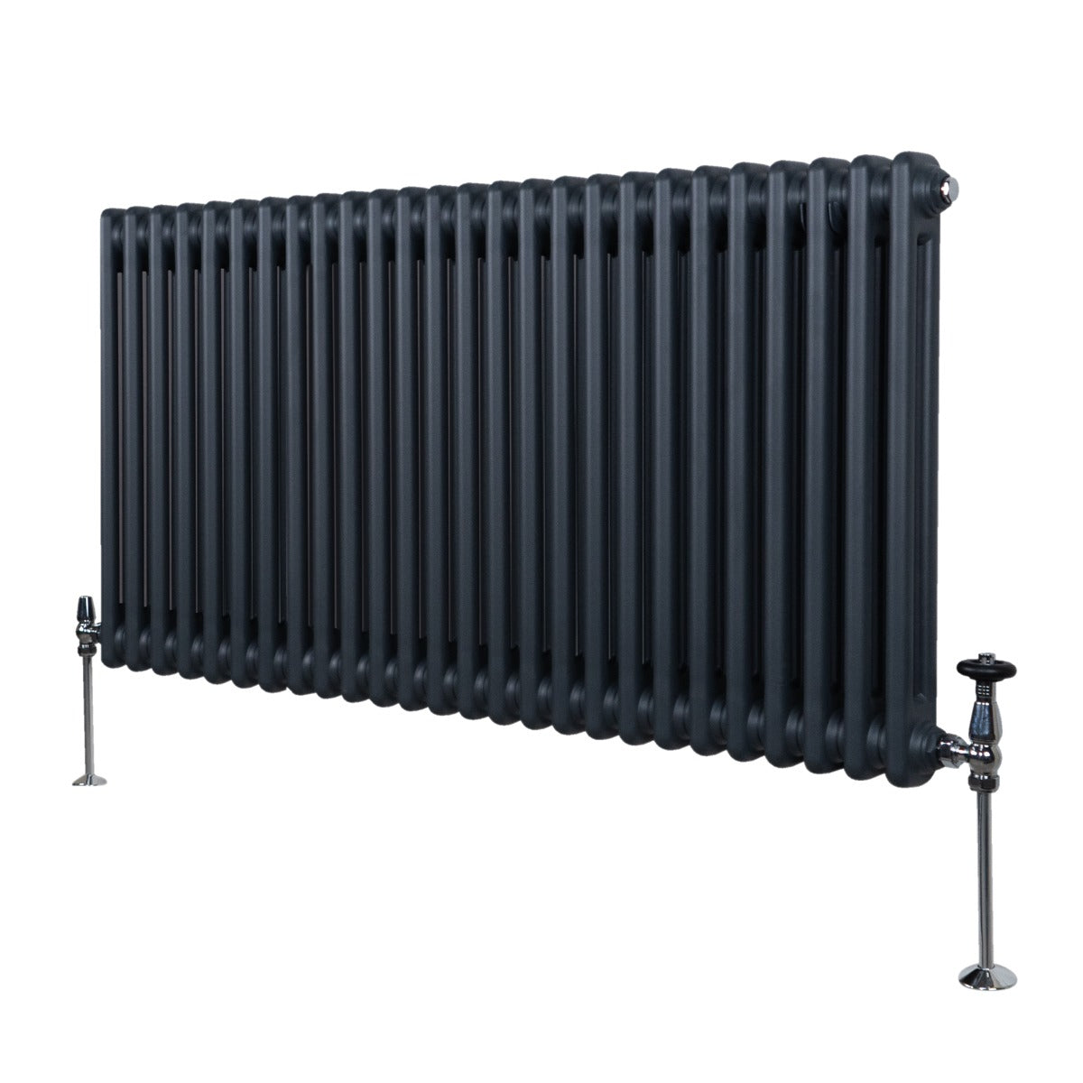foto del prodotto termosifone radiatore a 2 colonne per riscaldamento centralizzato grigio antracite 60 x 119cm