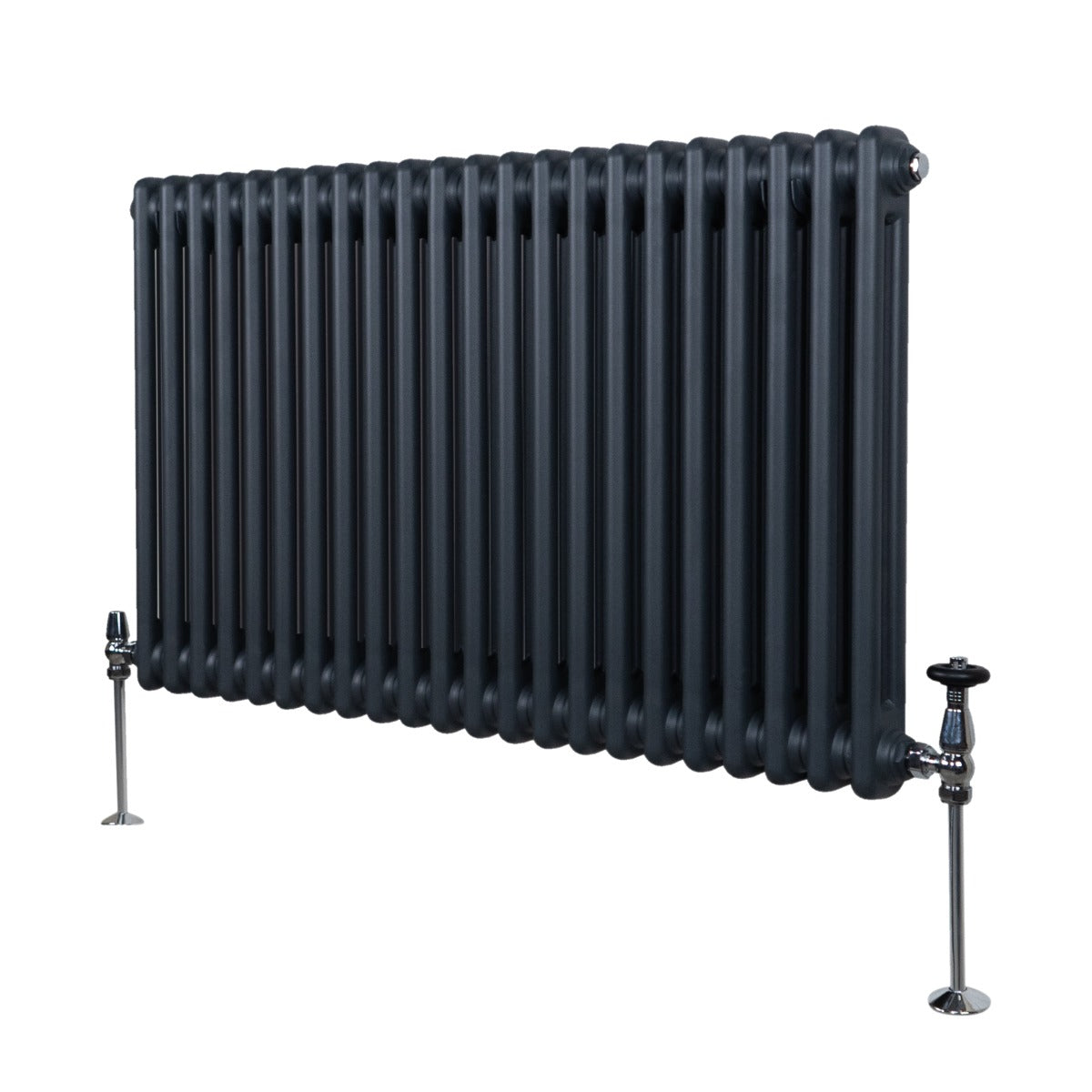 foto del prodotto termosifone radiatore a 2 colonne per riscaldamento centralizzato grigio antracite 600 x 1012mm