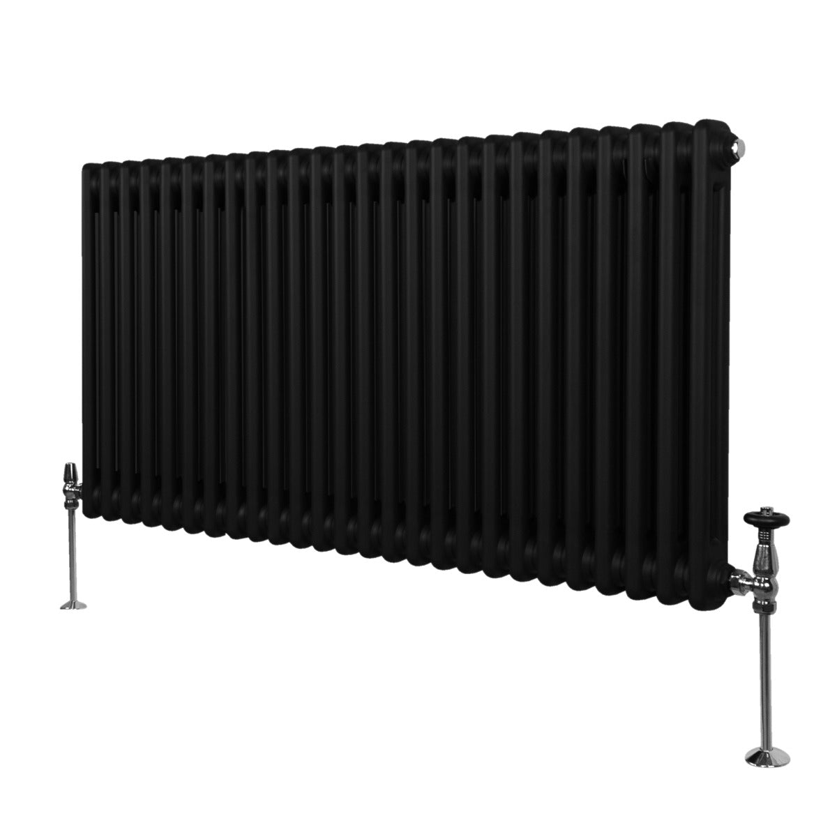 foto del prodotto termosifone radiatore a 2 colonne per riscaldamento centralizzato nero 60 x 119cm