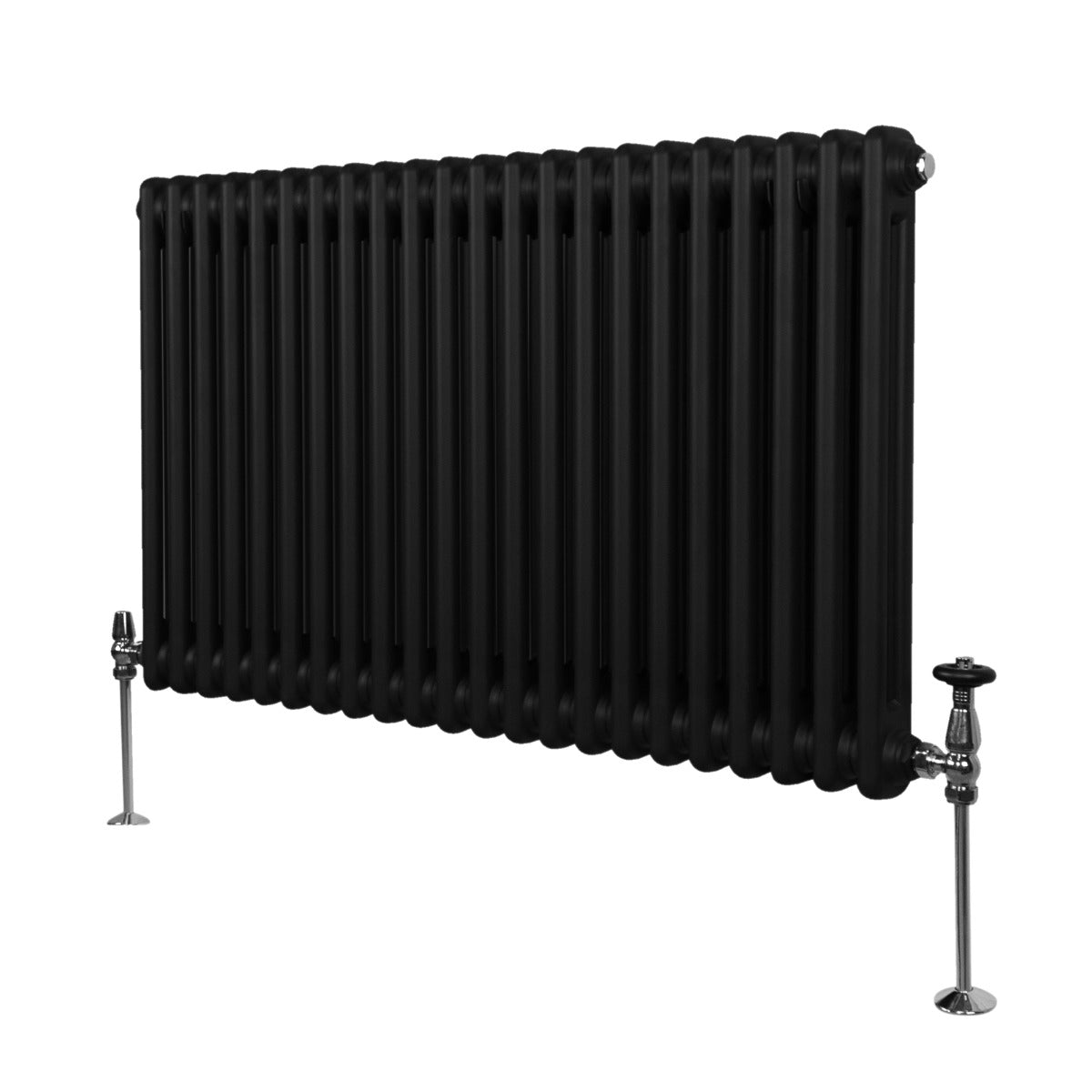 foto del prodotto termosifone radiatore a 2 colonne per riscaldamento centralizzato nero 600 x 1012mm