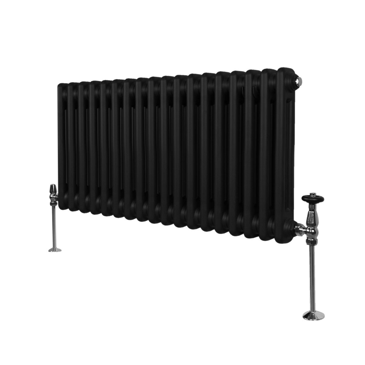 foto del prodotto termosifone radiatore a 2 colonne per riscaldamento centralizzato orizzontale nero 30x83cm