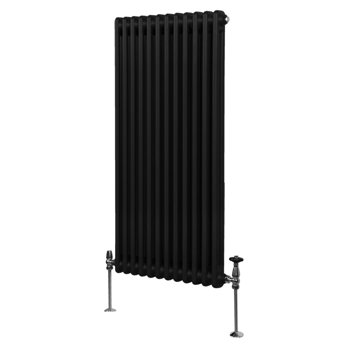 foto del prodotto termosifone radiatore a 2 colonne per riscaldamento centralizzato verticale nero 150x56cm