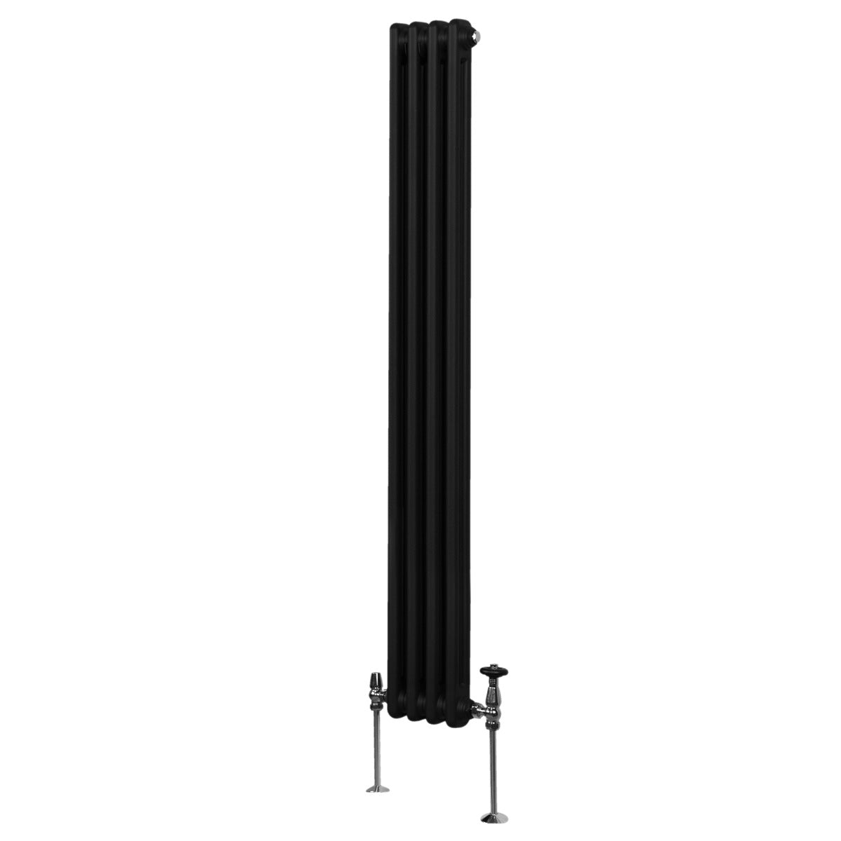 foto del prodotto termosifone radiatore a 2 colonne per riscaldamento centralizzato verticale nero 180x20cm