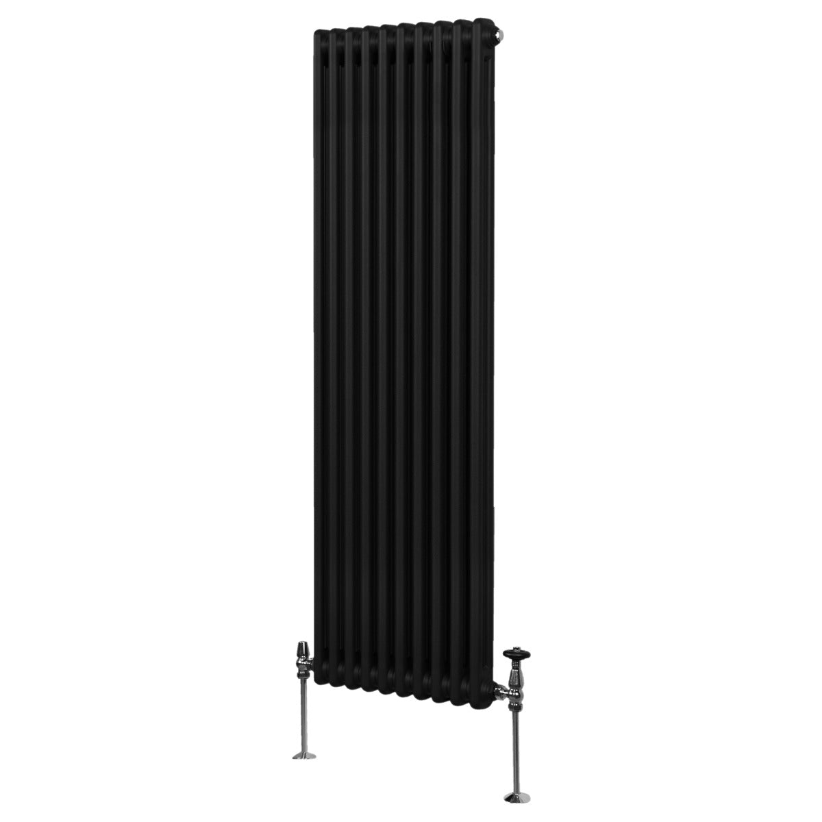 foto del prodotto termosifone radiatore a 2 colonne per riscaldamento centralizzato verticale nero 180x47cm