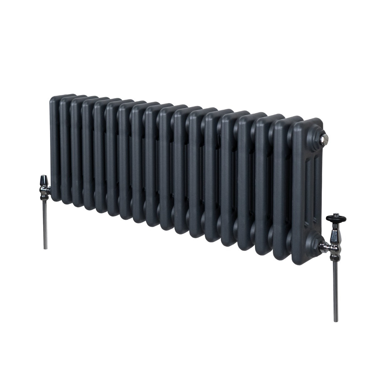 foto del prodotto termosifone radiatore a 3 colonne per riscaldamento centralizzato grigio antracite 30 x 83cm