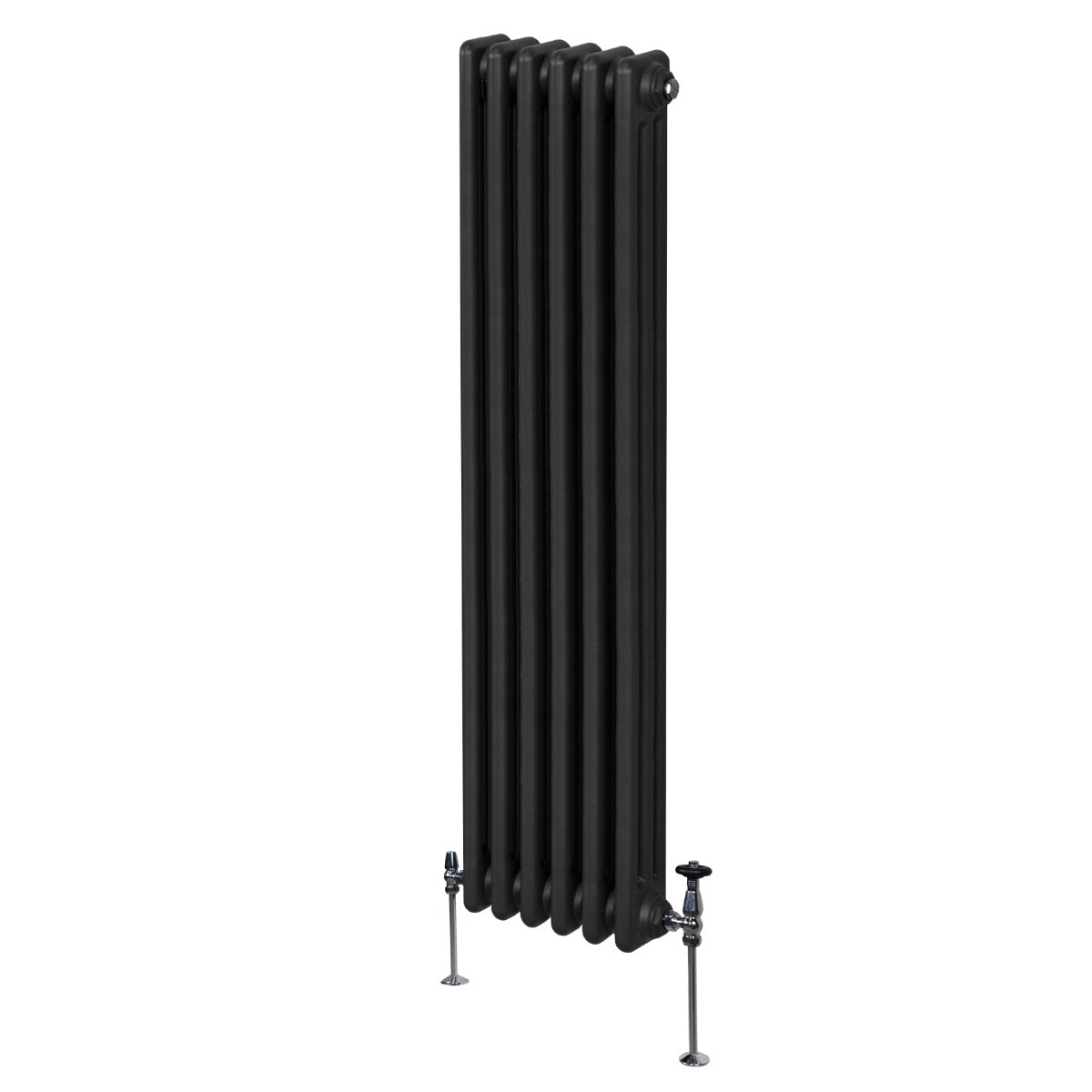 foto del prodotto termosifone radiatore a 3 colonne per riscaldamento centralizzato verticale nero 180x29cm