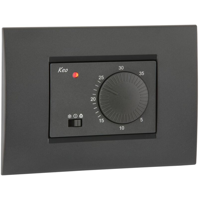 foto del prodotto termostato da incasso 503 con manopola 230v vemer vn171500 keo a bianco e grigio antracite