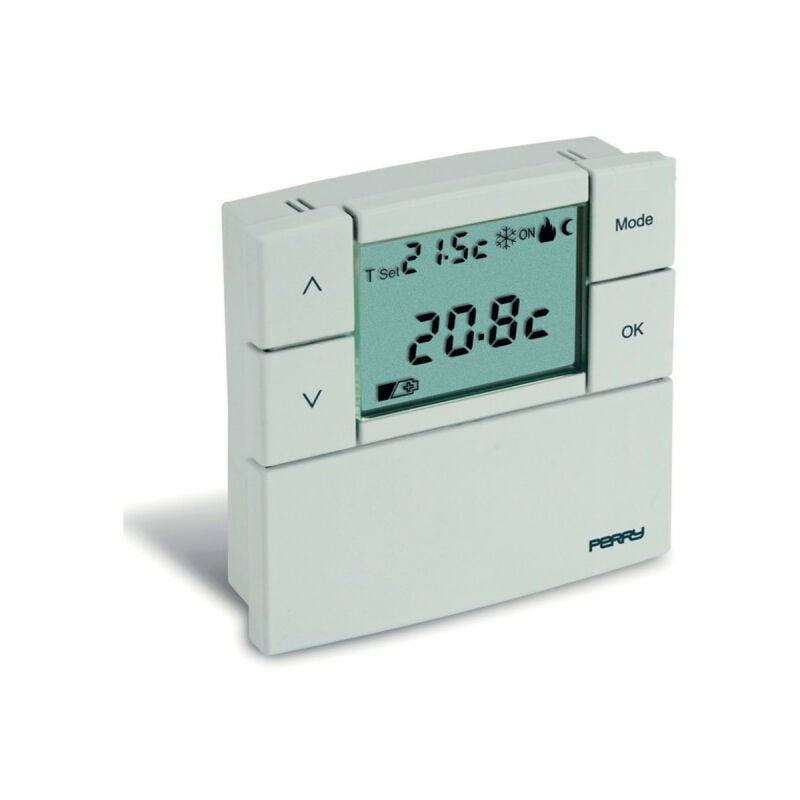 foto del prodotto termostato digitale 3v serie zefiro 84x84mm colore white perry