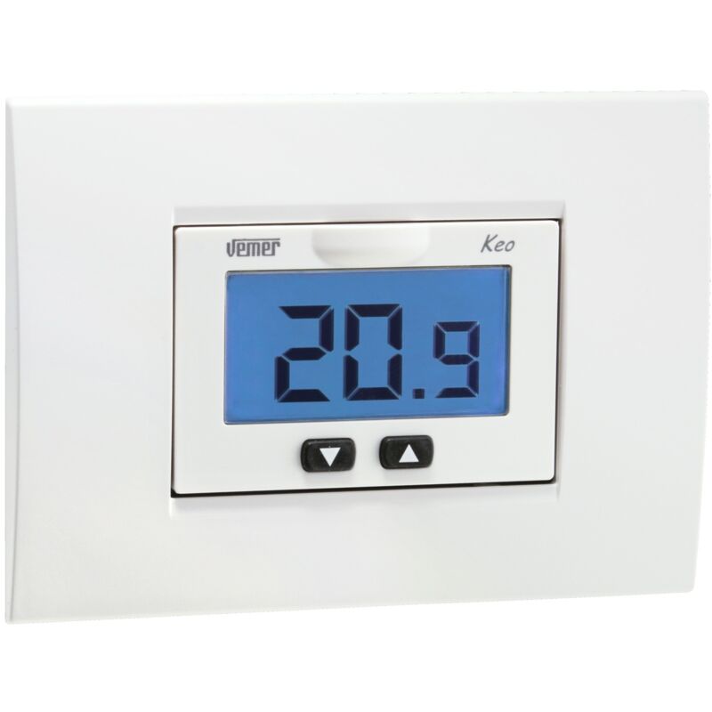 foto del prodotto termostato digitale da incasso 503 a batteria vemer ve267100 keo b lcd