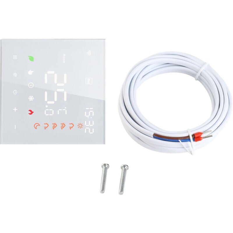 foto del prodotto termostato digitale intelligente da parete per riscaldamento elettrico wifi, controllo vocale 16a termostato digitale programmabile per riscaldamento