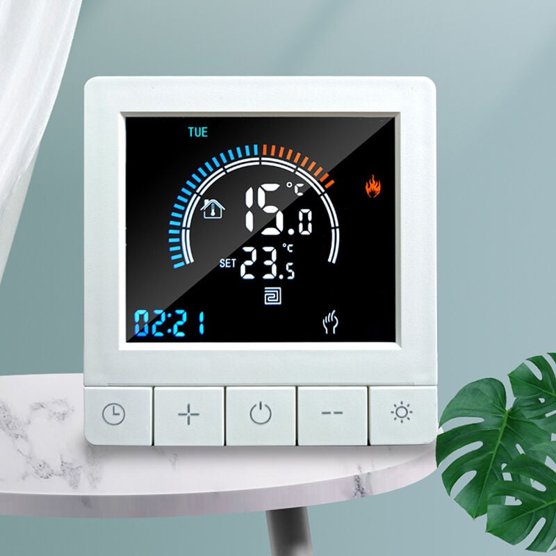 foto del prodotto termostato digitale programmabile con blocco bambini sensore ntc riscaldamento acqua pavimento caldo regolatore di temperatura a pavimento termostato