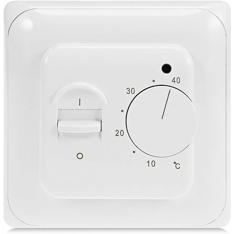 foto del prodotto termostato elettrico manuale per riscaldamento a pavimento con sonda ca 220 v 16 a, regolatore meccanico del termostato per riscaldamento a pavimento