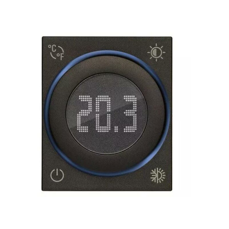 foto del prodotto termostato rotella iot vimar linea 2 moduli nero 30810.g