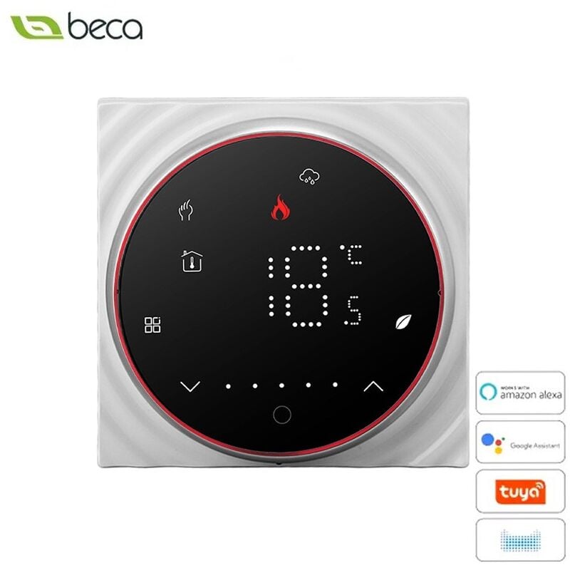foto del prodotto termostato rotondo smart wifi beca bht-6001gclw nero