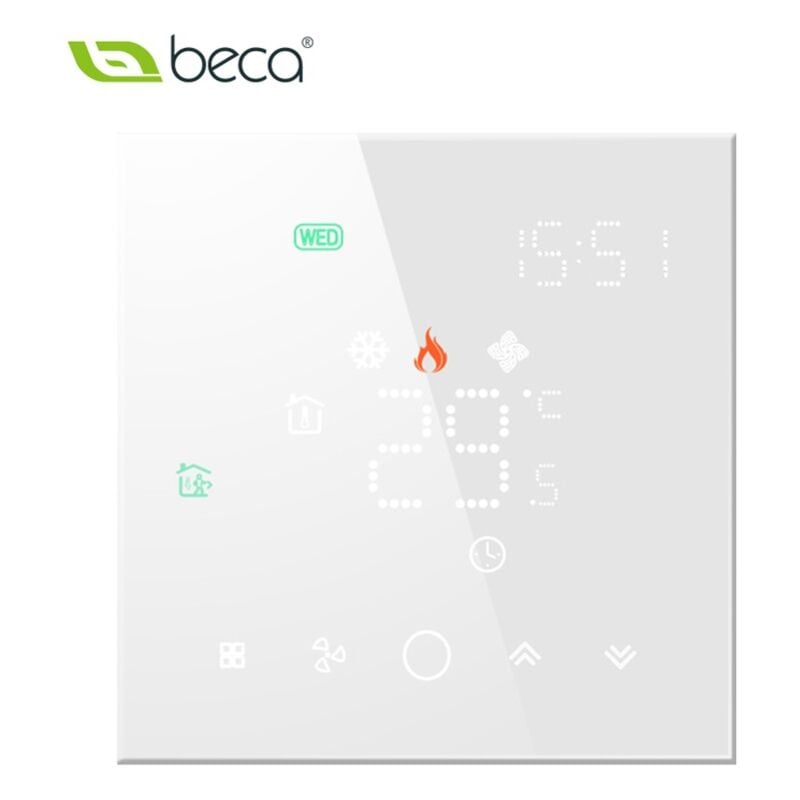 foto del prodotto termostato smart zigbee beca bht-003galzb bianco