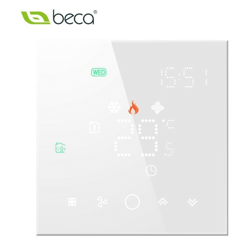 foto del prodotto termostato smart zigbee beca bht-003gclzb bianco