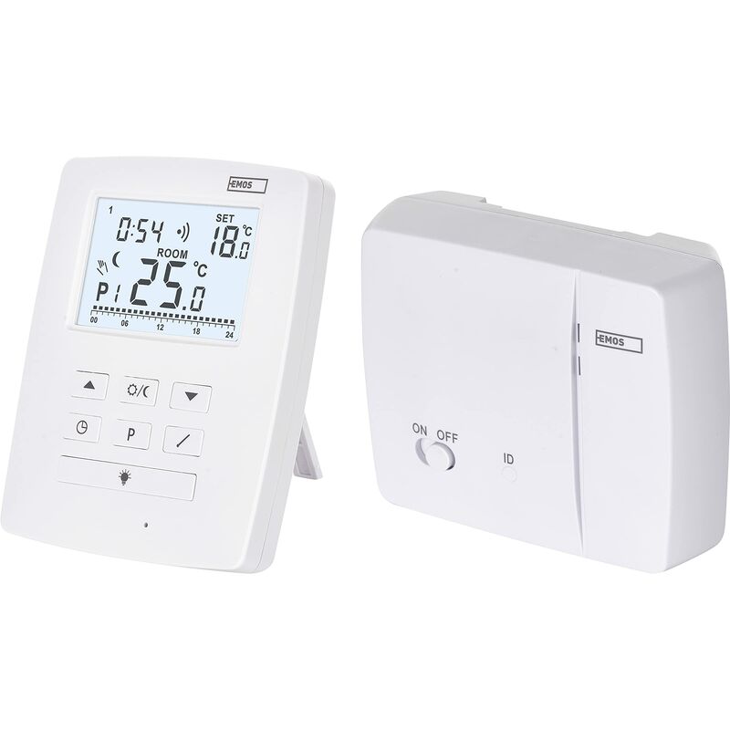 foto del prodotto termostato wireless opentherm, regolatore di temperatura digitale programmabile per riscaldamento o aria condizionata, 9 programmi, antigelo, on off,