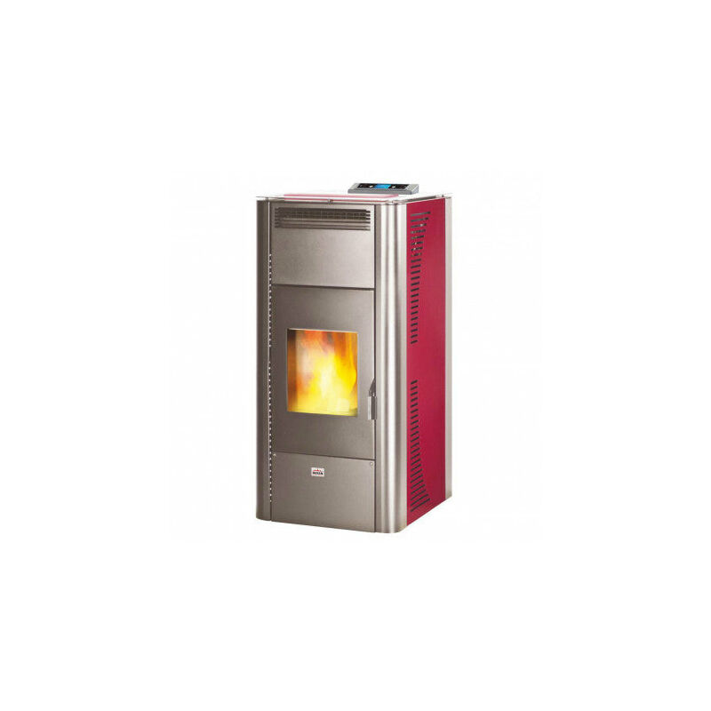 foto del prodotto termostufa a pellet con struttura in acciaio 21,96 kw riscaldamento queen idro 24 bordeaux
