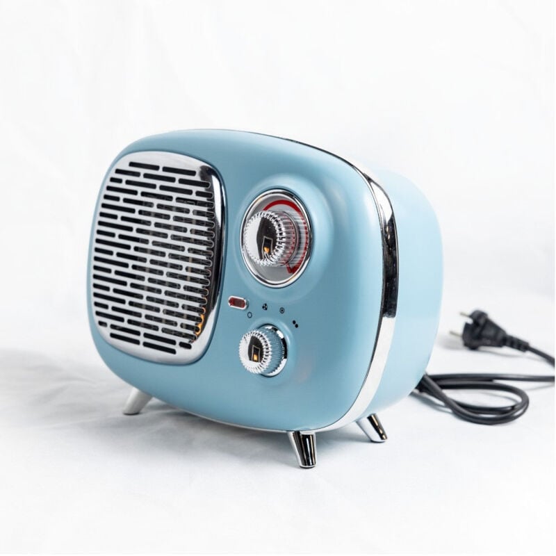 foto del prodotto termoventilatore ceramico radio 50 modello vintage portatile con termostato regolabile 750 1500w