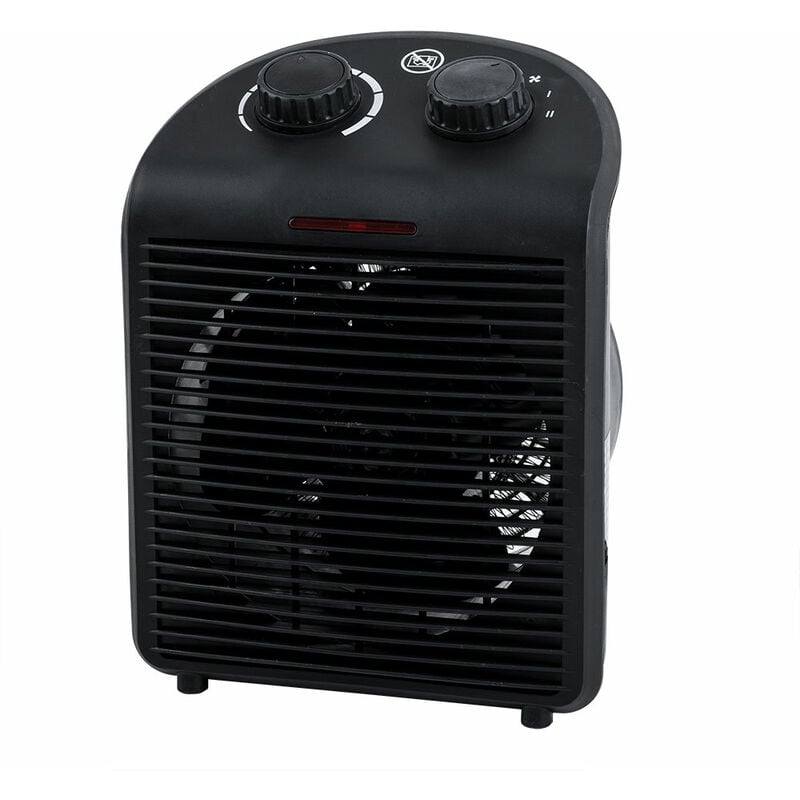 foto del prodotto termoventilatore, riscaldamento elettrico, 2 livelli, riscaldatori, funzione aria fredda, termostato regolabile, maniglia per il trasporto,