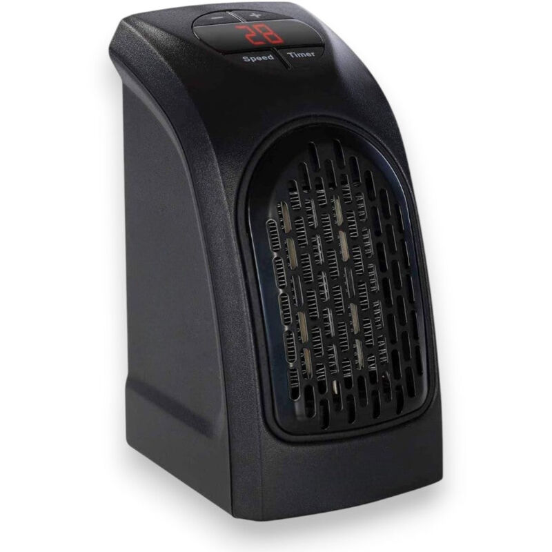 foto del prodotto termoventilatore stufetta elettrica 400w con presa diretta a muro senza cavo termostato e timer