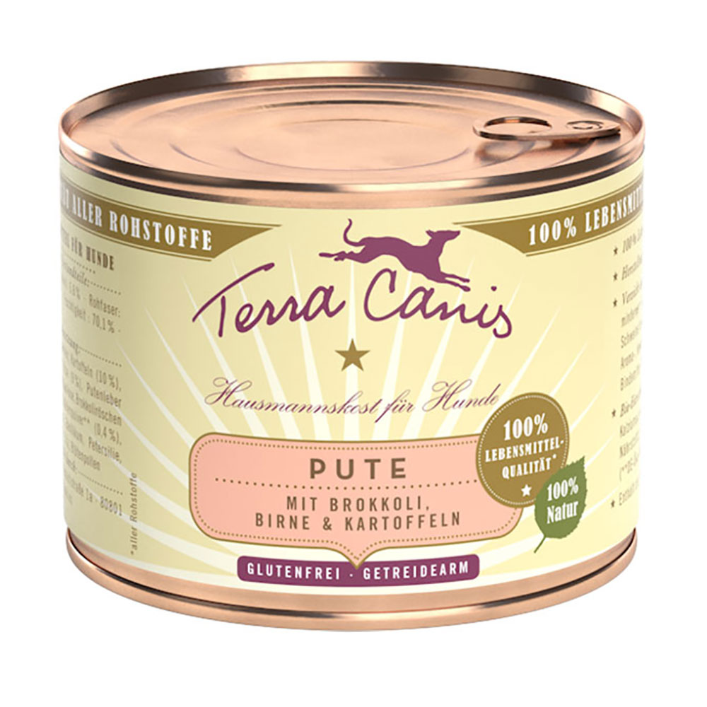 foto del prodotto terra canis 12 x 200 g alimento umido per cani - tacchino con broccoli, pera e patate