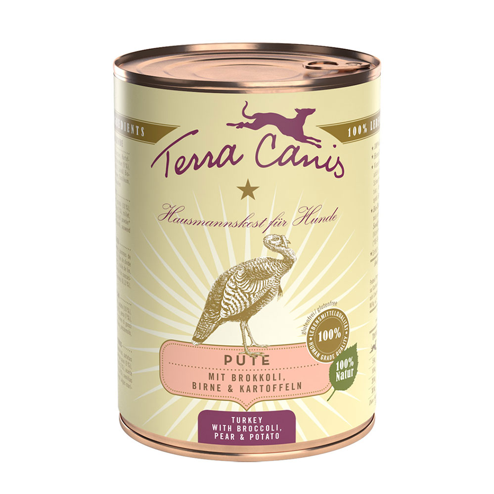 foto del prodotto terra canis classic 12 x 400 g alimento umido per cane - tacchino con broccoli, pera e patate